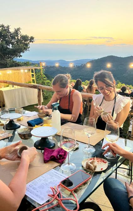 aperitivo creativo nel giardino panoramico di Cilentolab