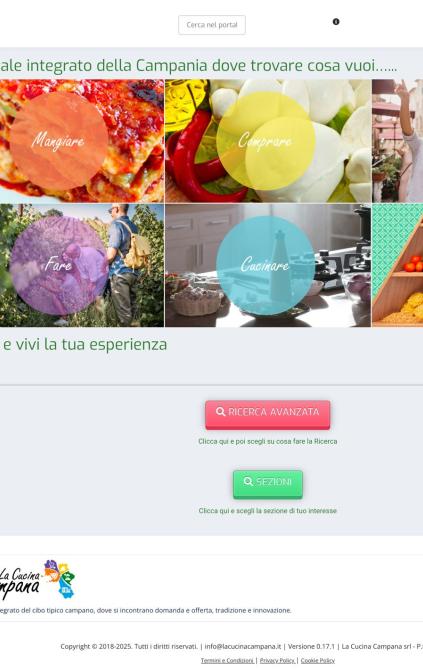 Home page del Portale su PC