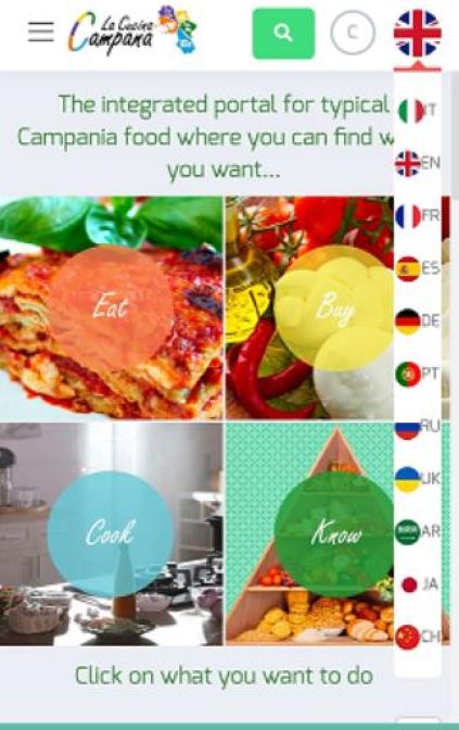 Home page in inglese e altre 10 lingue disponibili